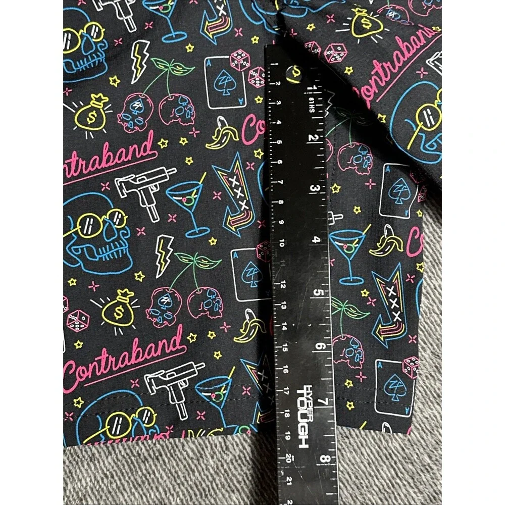 Zero Foxtrot Contraband Ripstop Board Shorts 7” Mens L Unlined Skulls Neon 2024